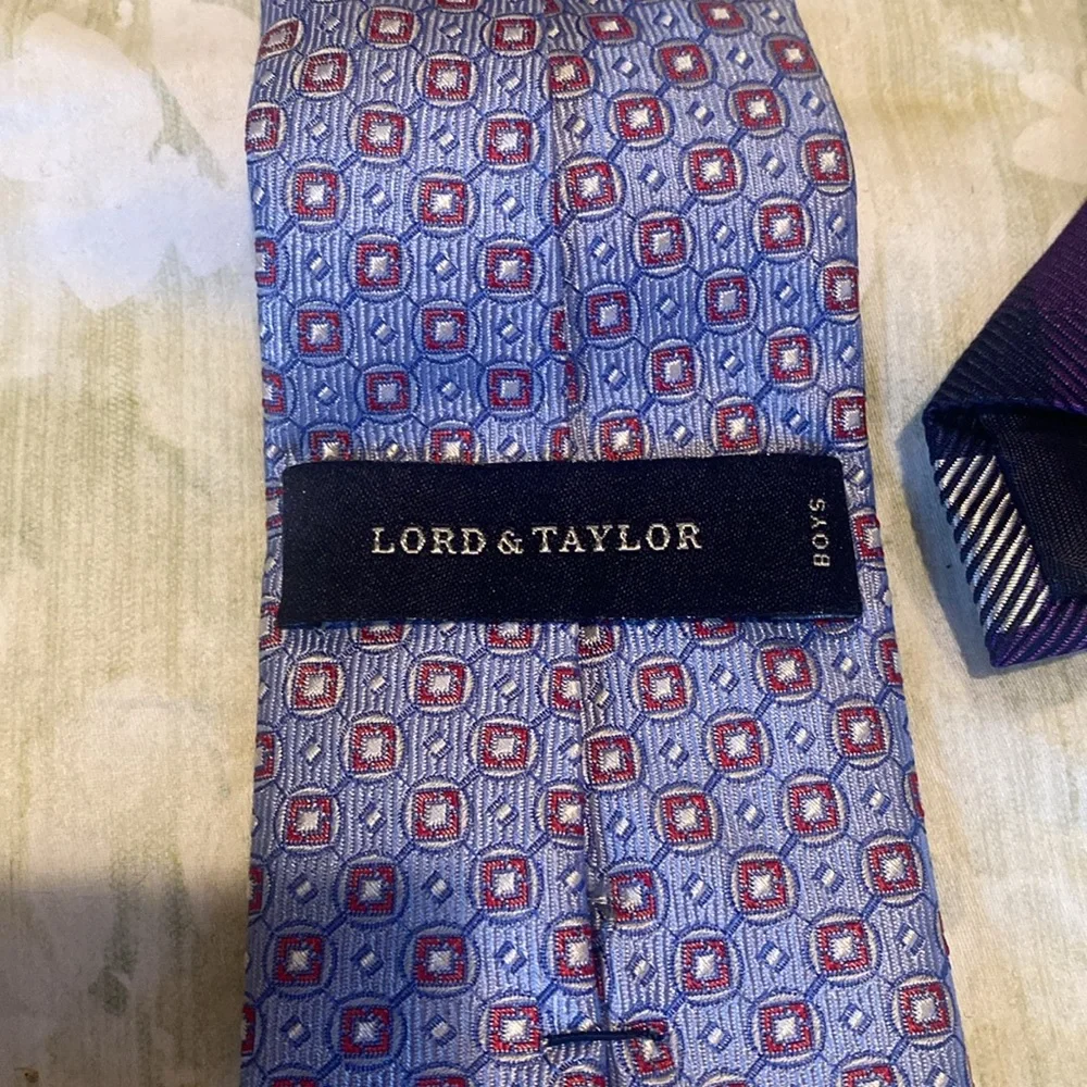 Boy's Assorted Patterned Ties - Blue, Purple, Green